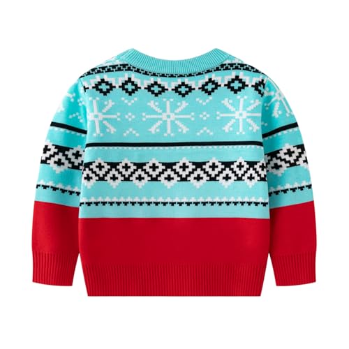 Pull de Noël garçon anti-froid boutonné pour l'hiver