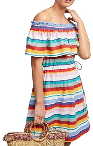 Ant opologie Striped Off-The-Shoulder Dress by 4OUR Dreamers - NWT (M)