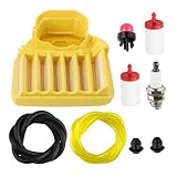 Ferilter 455 Air Filter Fuel Line for Husqvarna 455 460 455E Rancher Parts 461 460 455 E Chainsaw Primer Bulb Fuel Filter Spark Plug Tune Up Kit 599333701 455R 460R Chainsaw Maintenance Kit