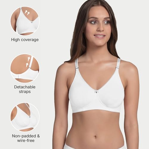 Image of Enamor A055 Comfort Shaper Cotton Plus Size T-Shirt Bra for Women- High Coverage, Non Padded and Wirefree