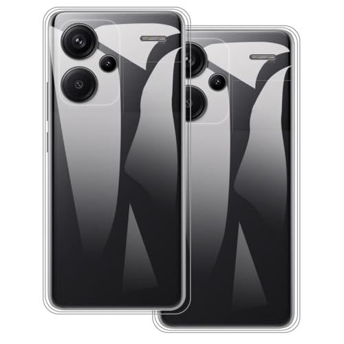 UOGNADGD 2�� TPU�P�[�X Xiaomi Redmi Note 13 Pro+ 5G �Ƃ̌݊������� �X�}�z�J�o�[ - �ϏՌ��t���L�V�u���ی�A�N�Z�T���[ �����J�b�g���H (�N���A+�N���A)
