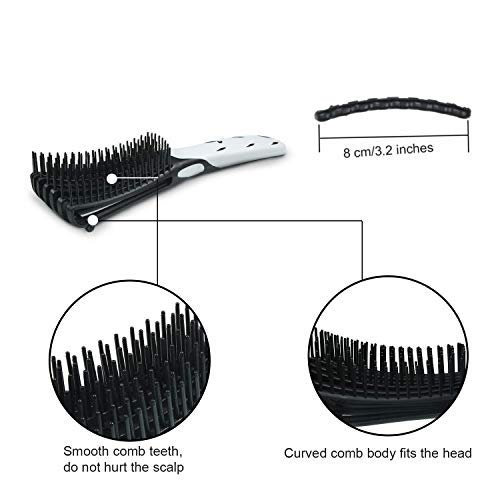 Detangling Brush For Natural Hair-Detangler For Afro Textured 3A To 4C Kinky Wavy, Detangle Easily With Wet,Coily Hair,Dry,Curly,Conditioner, Improve Hair Texture-Easy Clean (Black) #TOP2