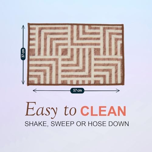 Image of HUES & SHADES Coir Door Mat for Outdoor Entrance - [37 x 57 cm] | Natural Coconut Fiber Brush Mat for Shoes Cleaning, Heavy Duty Non-Slip Doormat for Front Porch, Patio, Entryway (Mystic Maze)