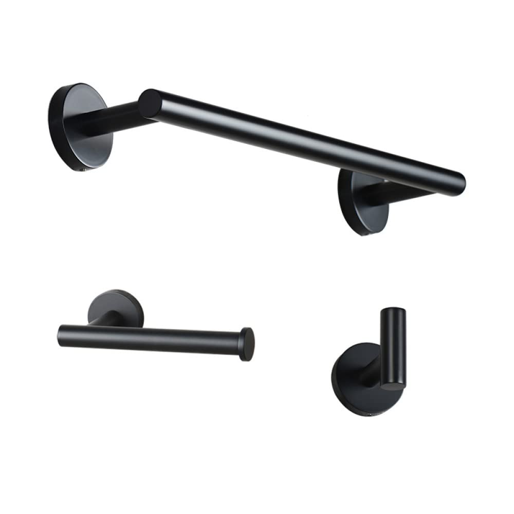 Barre Porte-Serviette Noire et Accessoires pour une Salle de Bain Style Spa Moderne