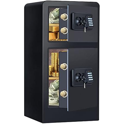 GHJGAGE 4.5 Cubic Extra Large Safe Box Fireproof Waterproof with Double Doors, 83 Lbs Heavy Duty Anti-Theft Fireproof Safe with Hidden Lock Box, Home Safe for Money Firearm Medicine A4 Document Cover