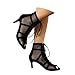 Imagen de Heels Baile Mujer Heels Dance Shoes Tacon Fino Zapatos Fiesta con Cordones Zapatos Punta Abierta Botines de Baile con Tacón Alto Salsa y Bachata de Salon Sandalia Elegantes Calzado de Danza