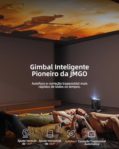 JMGO N1S Infinity Projetor Laser Triplo 4K com Wi-Fi Bluetooth, 2450 Lúmens ISO, 1600:1, Netflix GTV, Auto Foco 360° em Tempo Real, Tela 300", HDR10, Dolby Digital Plus, Portátil para Casa e Exterior - Imagem 6