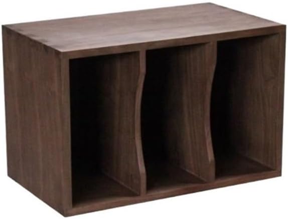 Cd Rack Home Retro Wooden Vinyl Record Display Cabinet with Partition for Lps Books Magazines,
