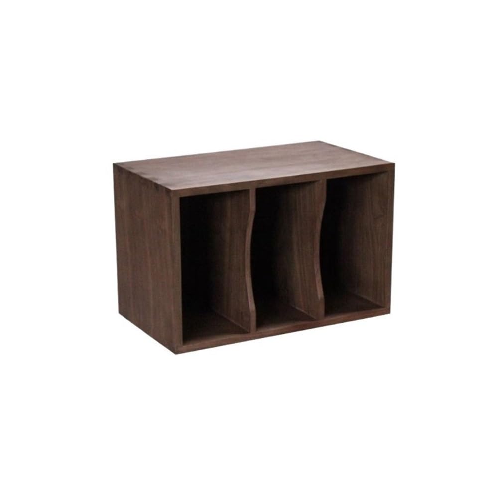 RYUQW3RE Cd Storage Rack Home Retro Wooden Vinyl Record Display Cabinet with Partition for LPs Books Magazines