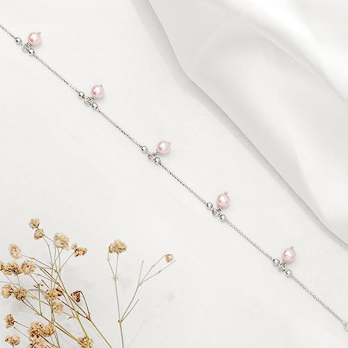 Image of ZAVYA 925 Sterling Silver Anklet | Rhodium Plated Precious Cubic Zirconia Women Chain Anklet | Gifts For Women & Girls | With Certificate of Authenticity and 925 Hallmark