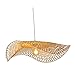 LOVIVER Tissé à la Main en Bambou Pendentif lumière Chapeau de Paille Abat-Jour plafonnier luminaires Abat-Jour en Osier pour Cuisine Salle à Manger Salle - 35cm A