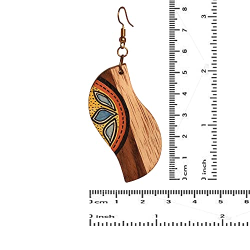 Image of Handcrafted Tribal & Dhokra Art Earrings for Women - Wooden, Nature-Inspired Statement Drop & Traditional Ethnic Designs