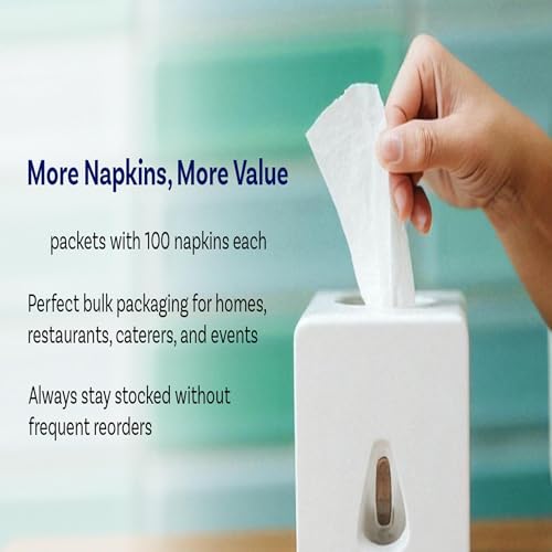 Image of Softouch Paper Napkins - 100 Pulls (100 x 4 Packs 400 Pcs Napkins) (30x30 cm) | Ultra Soft & Absorbent Tissue Paper for Party, Birthday, Home, Kitchen & Restaurant Use