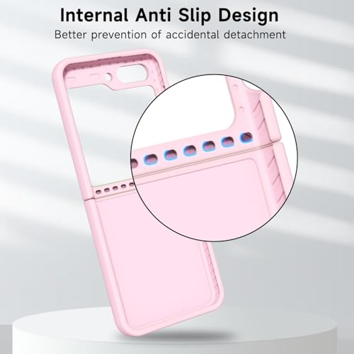 Image of MIDOS Back Cover Compatible with Samsung Z Flip 6 Silicone Case Full Protection Shock Proof Case for Samsung Galaxy Z Flip 6 (Pink)