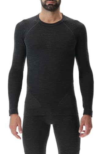 UYN EB Y XL[ Ci[Vc U100563 MAN CASHMERE BIOTECH UW SHIRT LONG_SL. J247 Grey Rock/Black TCY: L/XL