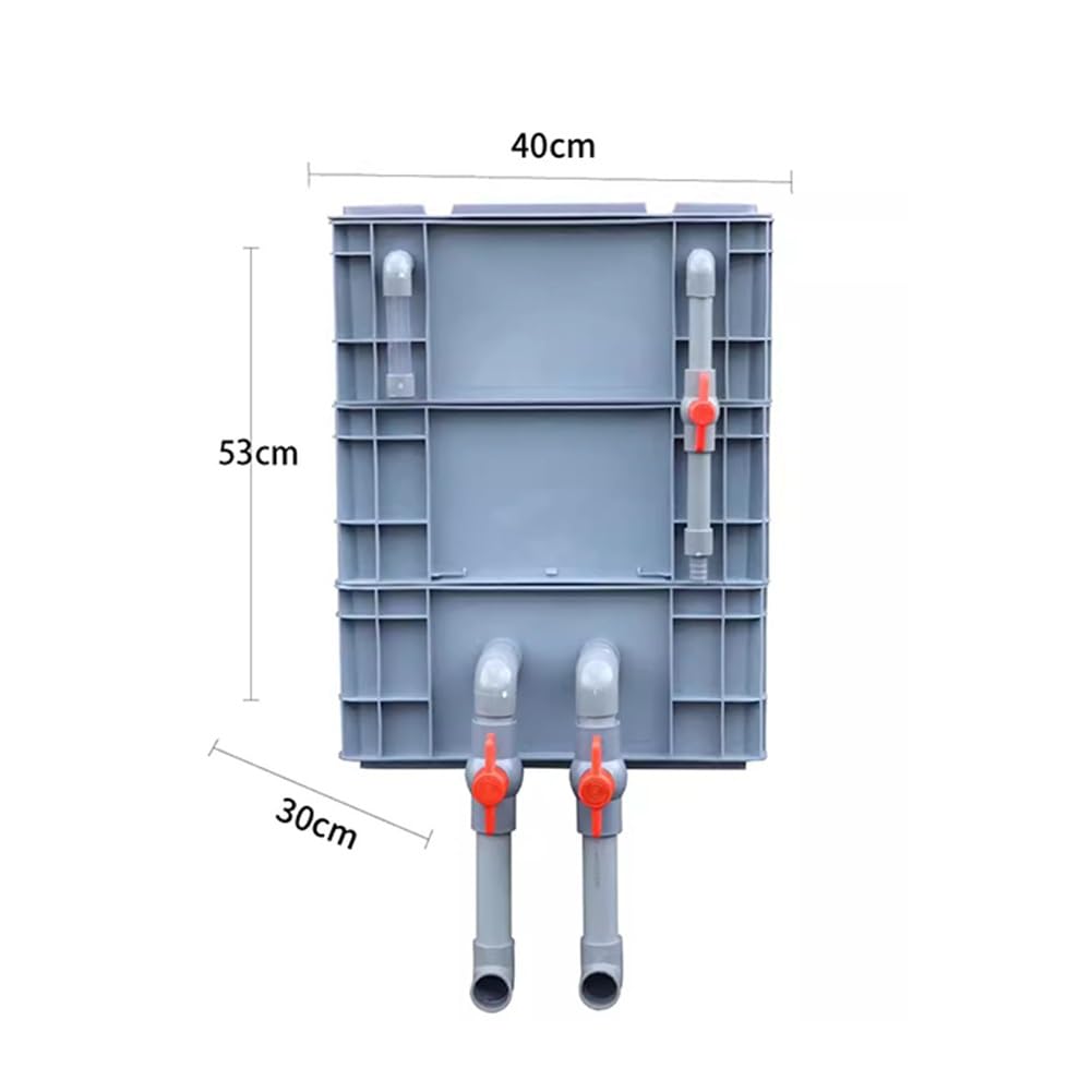 Caja de filtro, filtro de acuario, caja de filtro externa para pecera, sistema de circulación de estanque de flujo de agua ajustable, color gris, 30 x 20 x 35 cm, ideal para filtración