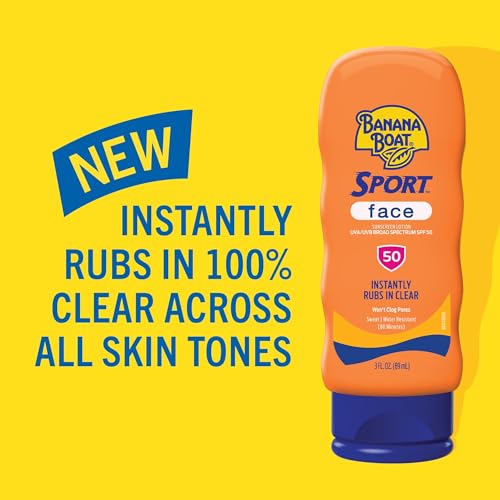 Banana Boat Sport Sunscreen for Face SPF 50, 3oz | Travel Size Sunscreen SPF 50, Travel Sunblock Lotion, Sun Screen Protector for Face and Body, Suntan Lotion, Bloqueador Solar, Sun Care, 3 fl oz