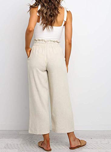 Dokotoo CT5W771296-16-L Womens Comfy Casual Loose Stretch Drawstring Tie Elastic Waist Solid Jogging Jogger Work Office Wide Leg Pants Sweatpants thumb #1