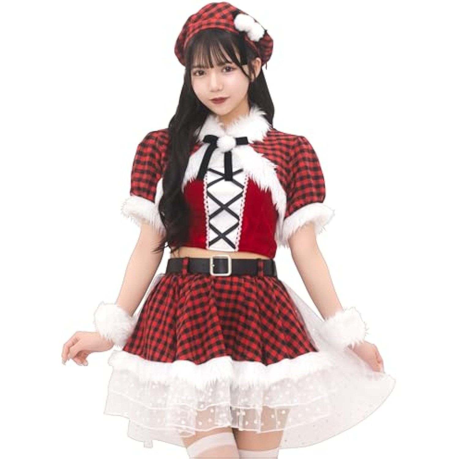 クリアストーン(Clearstone) リリカルパレット コスプレ クリスマス アイドルチェックサンタ レディース レッド 詳細画像1