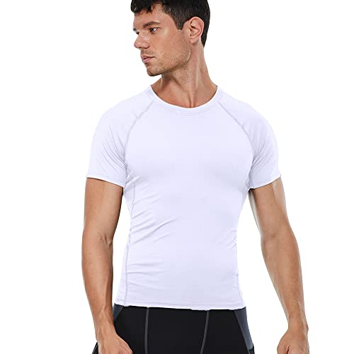 YEL Compression Shirt Men Short Sleeve T-Shirt Top Baselayer Undershirts for Workout Gym Football Basketball Cool Dry2