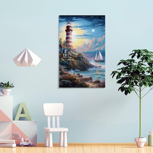 Impression sur toile de phare côtiers pour déco murale de maison 30x45 - 4