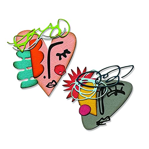 Sizzix Thinlits Die Set 19PK Abstract Faces by Tim Holtz | 665845 |Chapter 2 2022, Multicolor Sizzix Thinlits Die Set 19PK Abstract Faces by Tim Holtz | 665845 |Chapter 2 2022, Multicolor