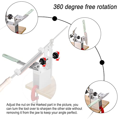 Negovori Kitchen Knife Sharpeners System Professional Knife Sharpeners With 6 Whetstones, 360° Rotation Flip Design Fixed-Angle Kitchen Chef Knife Sharpening Kit Holding System Tools #TOP1