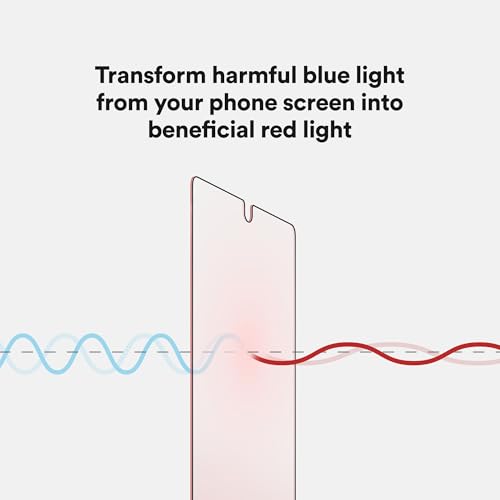 Image of BodyGuardz Red Light Converter Screen Protector - Passive Red Light Therapy for Face - Promotes Better Sleep, Healthier Skin, Reduced Eye Strain - 9H Tempered Glass, Easy Install (Galaxy S26 Ultra)