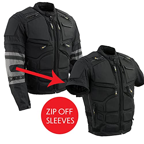 Xelement 64176 Men'S Morph Black And Grey Tri-Tex Armored Jacket thumb #5