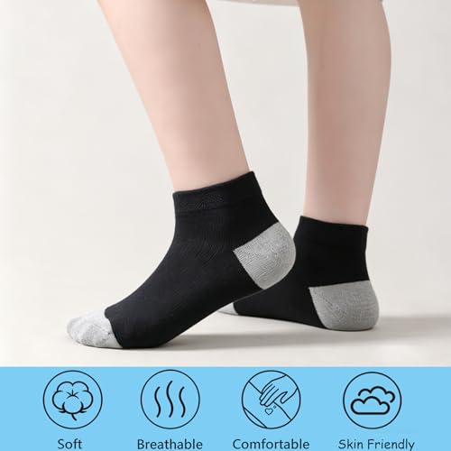 Image of EPEIUS Kids' Low Cut Ankle Socks Cotton Seamless Toe Sport Athletic Socks for Boys Girls White Black Navy 4 /8 Pack