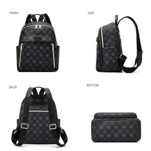 Image of Backpacks for Women Fashion PU Leather Bag Multipurpose Design Convertible Satchel Bag Travel Backpack Handbag and Purse 2Pcs