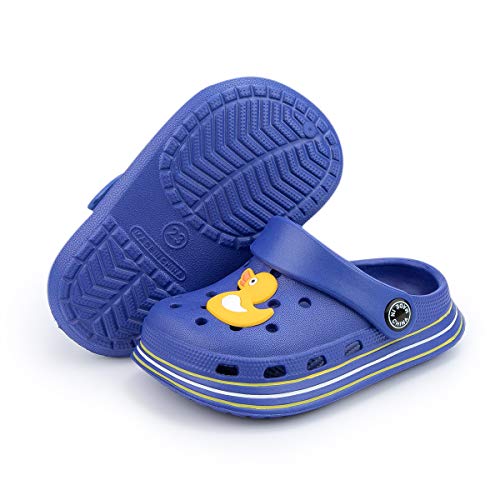 Casazoe Toddler Kids Boys Girls Cute Garden Clogs Water Sandals Slip On Shoes Slipper Slides Lightweight Outdoor Summer Infant Children Beach Pool Play Shoes (Baby/Toddler Kids) Blue