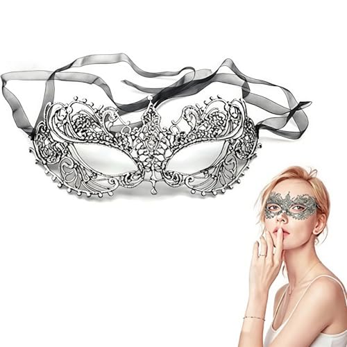 Gorbgle Masquerade Mask for Women Lace Eye Mask for Couples Ball Masks for Party Halloween Mardi Gras Carnival Silver