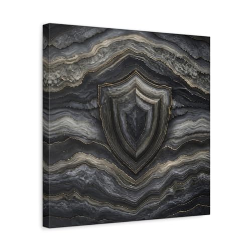 Toile abstraite agate gris et or 40x40 cm pour salon moderne
