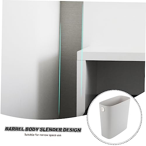 Bote de basura rectangular plástico gris claro miniatura 7