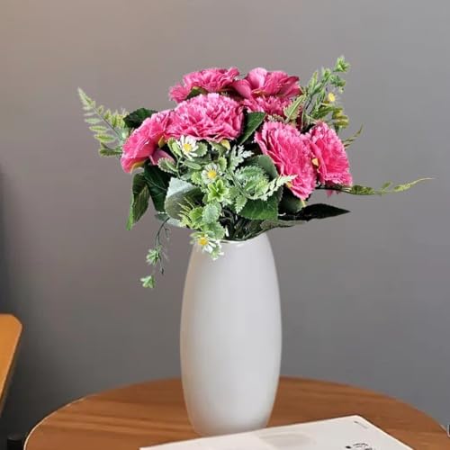 Image of SATYAM KRAFT 1 Bunch Artificial Carnation Flower Stick for Home Decor, Bedroom, Living Room, Balcony, Office Desk, Wedding, Marriage Decoration, Gift, Festival, Shelf & Corner Decoration (Shaded Pink)