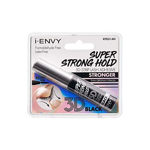 iENVY by KISS 3D Lash Glue Super Strong Hold (Black) Brush On Type, Formaldehyde Free, Latex Free