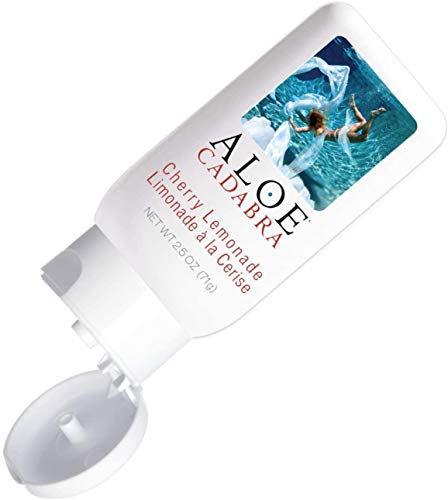 Image of Aloe Cadabra Flavored Personal Lubricant & Vaginal Moisturizer, NSF Certified Organic Edible Aloe Lube for Men, Women, & Couples, Non-Staining, pH Balanced, Toy Compatible (Cherry Lemonade, 2.5oz)