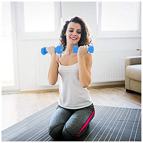 Lutss 5 lb Dumbbells Set of 2 Womens Hand Weights Set Vinyl Coated Exercise & Fitness Dumbbell for Home Gym Equipment Workouts Strength Training Free Weights for Women (5pounds)