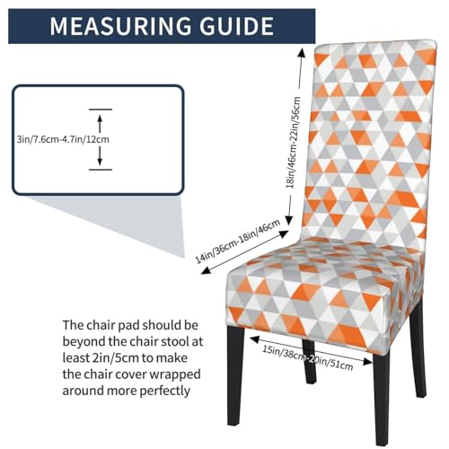 Housse de chaise infroissable protection douce salle à manger triangles