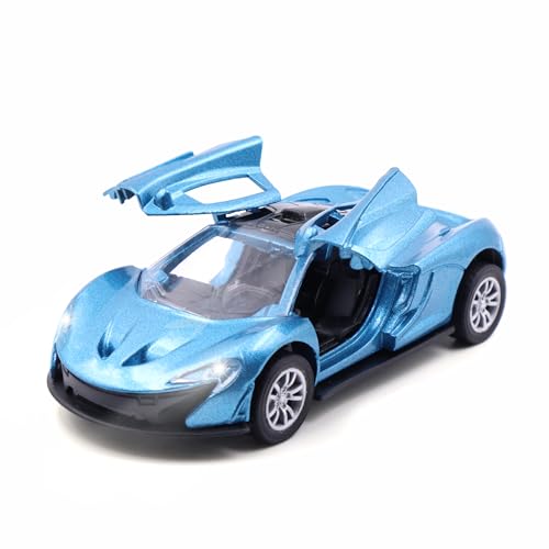 Image of ADITI TOYS Die Cast Car for Kids Alloy Metal Pull Back Car Toy Car Toy Vehicle with Openable Doors & LED Lights Car for Kids Collectible Toy Vehicle Gift for Kids Boys Girls BIS Approved (Blue)