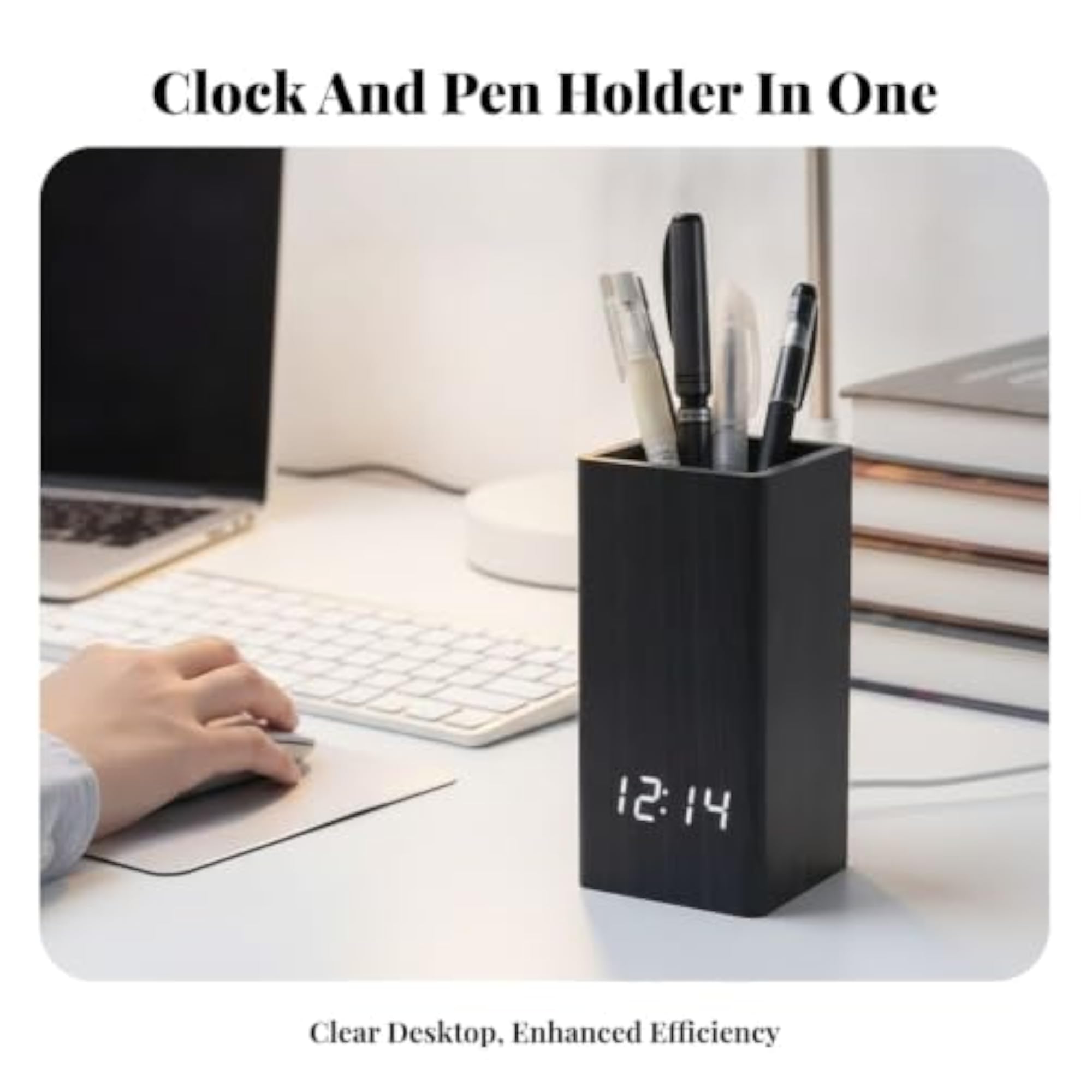 Open-Top LED Pen Holder Clock