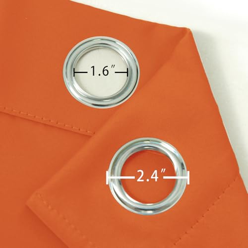 Image of LEMOMO Orange Blackout Curtains 42 x 54 Inch Length Set of 2 Panels Grommet Bedroom Curtains for Living Room