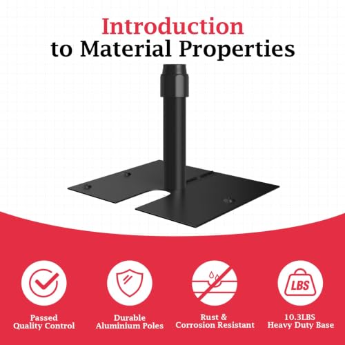 Image of EMART Black Base & Pin 14inx16in, 10.3lbs for Pipe and Drape Stand, Backdrop Curtain & Background and Wedding Decor -1Pack