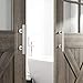 SMARTSTANDARD 2PCS Heavy Duty 12 Inch Sliding Barn Door Handle, Pull and Flush Hardware Set, Stainless Steel, Large Rustic Two-Side Design, Round