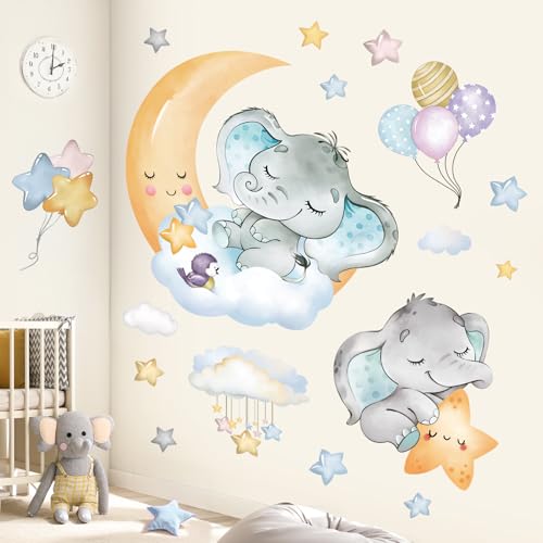 Vinilos Decorativos Infantiles Elefantes y Luna Fufuquare miniatura 3