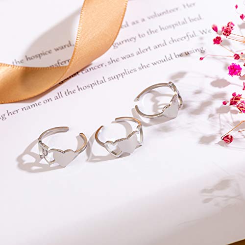 3 Sisters Ring Set Three Heart Rings of 3 Friendship Ring 3 Sister Gift2