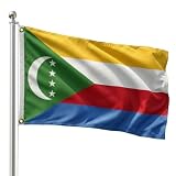 DMSE Comoros National Flag, 3ft x 5ft - Fade-Resistant Outdoor & Indoor Flag - Quad-Stitched Fly End...
