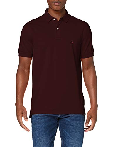 Tommy Hilfiger Tommy Regular Polo Camisa, Deep Burgundy, M para Hombre