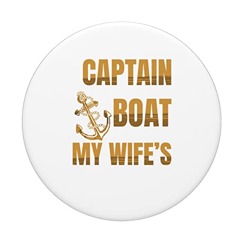 Men pontoon Gift women boat lover Boating fPontoon Captain PopSockets Swappable PopGrip, Black - Image 3